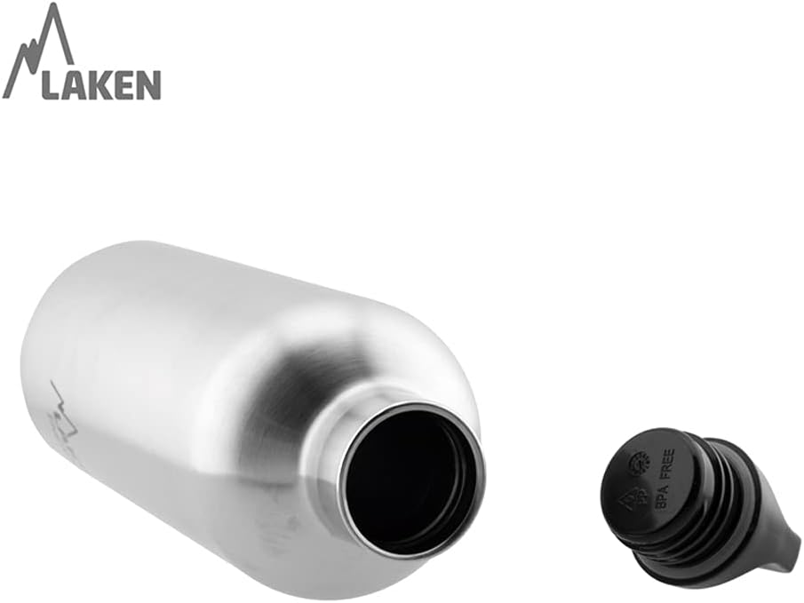 Laken Thermo Futura Thermosflasche Isolierflasche Edelstahl Trinkflasche Schmale Öffnung 355 ml Schw