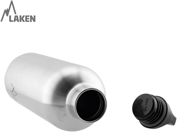 Laken Thermo Futura Thermosflasche Isolierflasche Edelstahl Trinkflasche Schmale Öffnung 355 ml Schw
