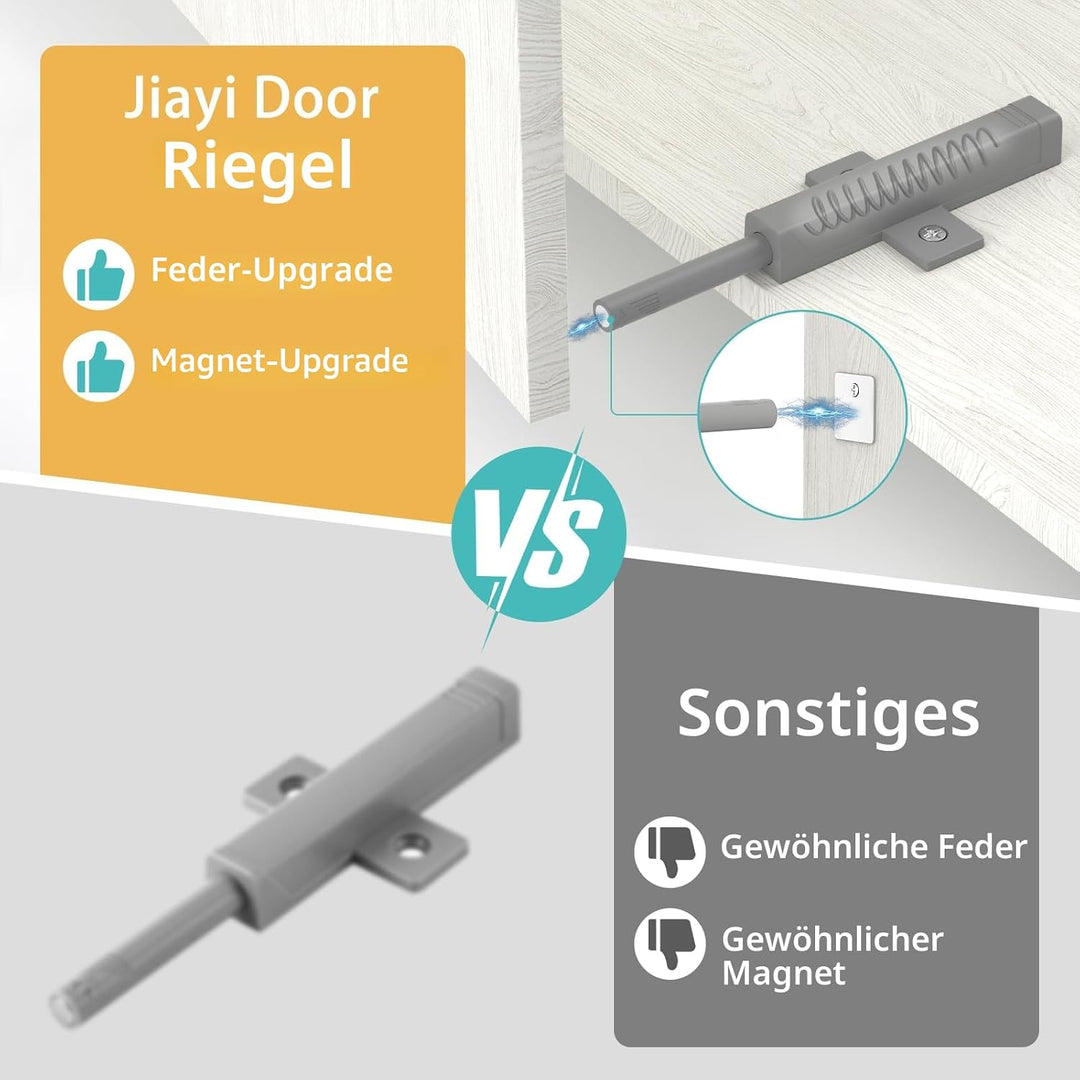 Push to Open Türöffner Jiayi 4 Stück Schwer Hochleistung Push Open Magnet Drucktüröffner Schrank Lei