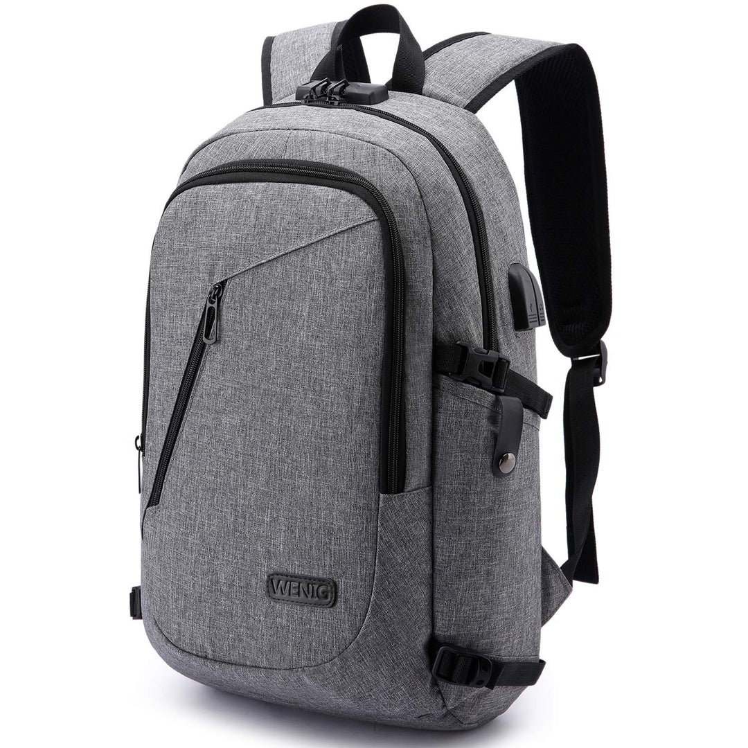 WENIG Laptop Rucksack Herren Anti-Diebstahl Laptoptasche 15.6 Zoll für Arbeit mit USB Ladeanschluss