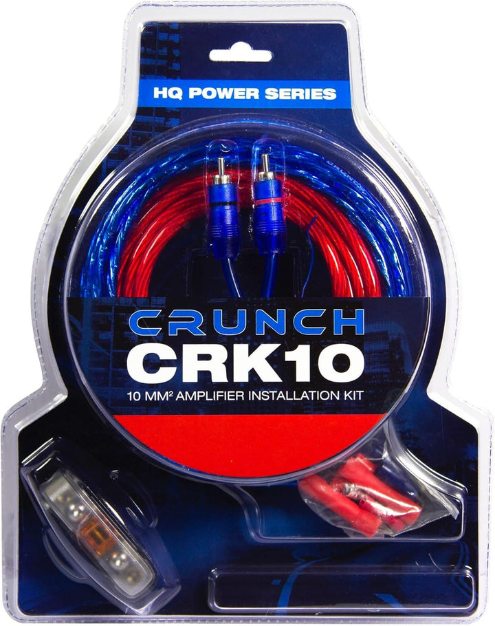 Crunch CRK10 | 10mm² Verstärker-Anschluss-Set - Kabelset 5m mit Cinchkabel