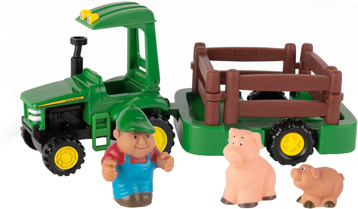 JOHN DEERE 1st Farming Fun Hauling Set Traktor mit Anhänge, Traktor mit Anhänge