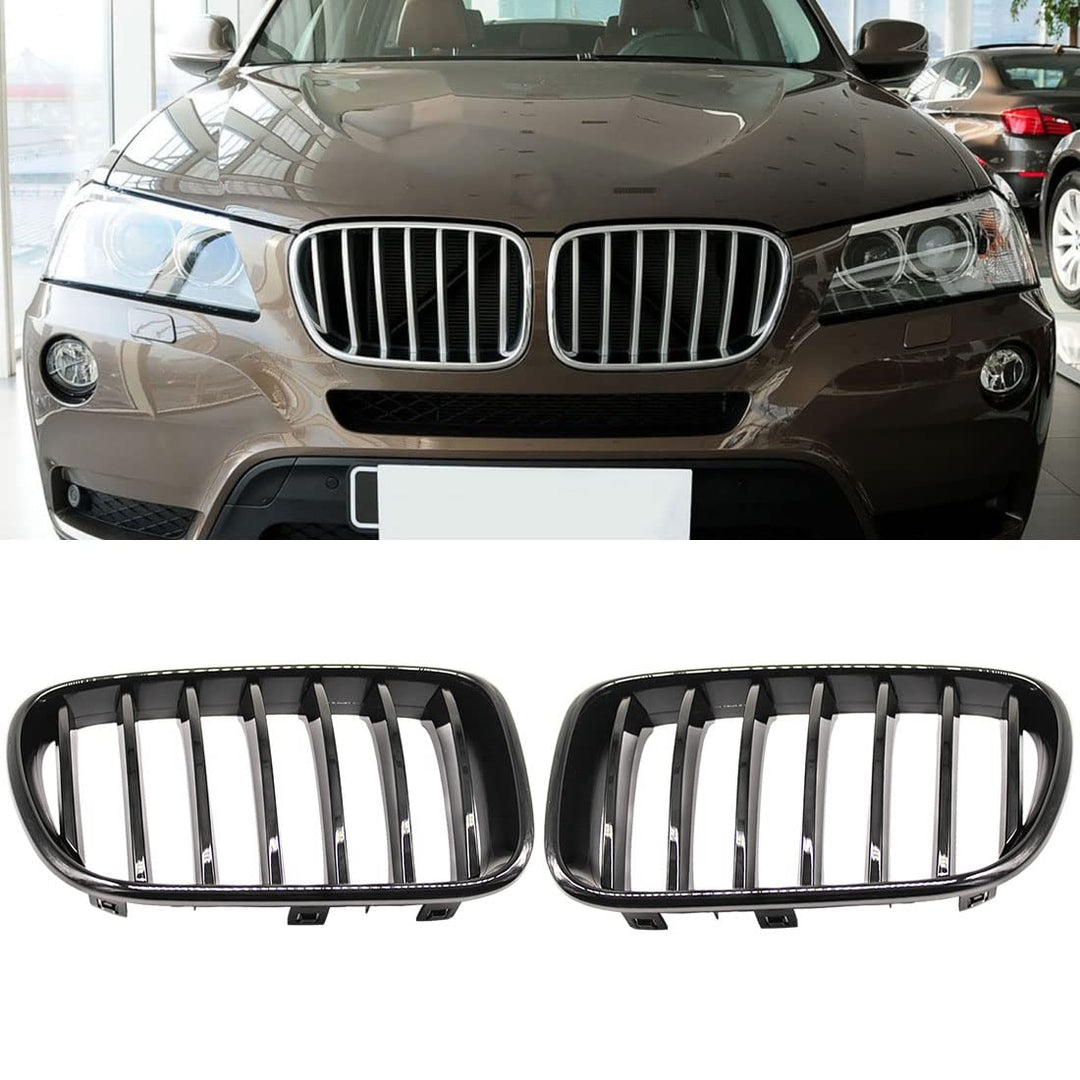 HZTWFC ABS glänzend schwarz Single Slat Sport Nierengitter Zubehör Styling Ersatz Racing Frontstosss