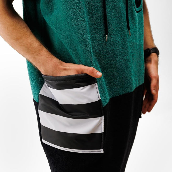 WAVE HAWAII Poncho Faro Badeponcho 100% Baumwolle für Körpergrössen von 160-190 cm Umkleidehilfe für