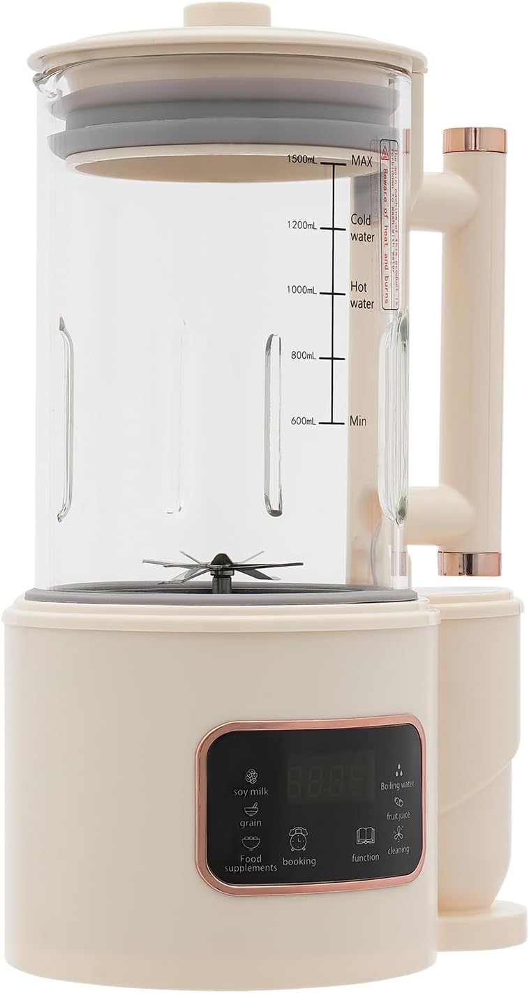 Sojamilch-Maschine, Automatische Sojamilchmaschine, Max. Kapazität 1500ML, Sojamilchbereiter Entsaft
