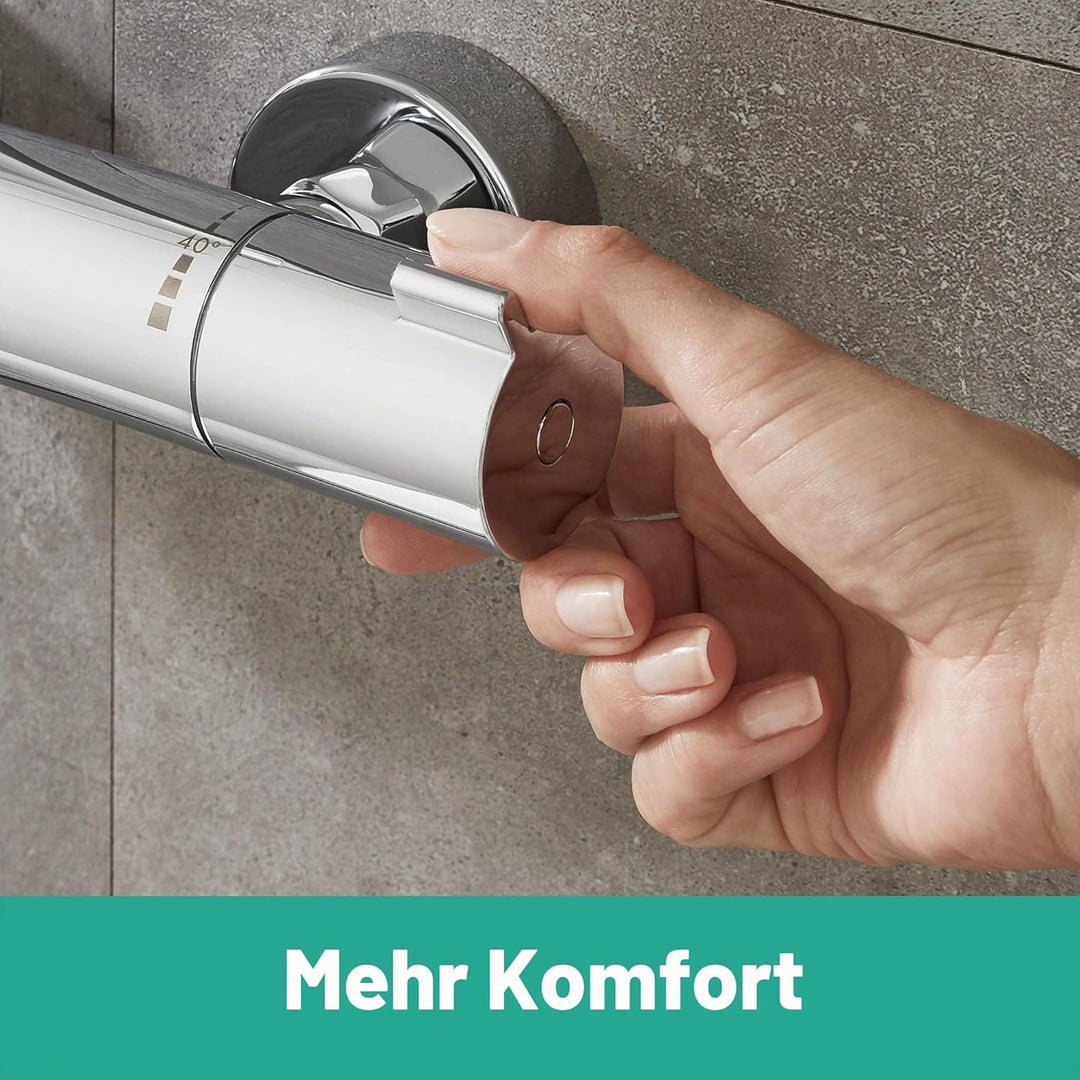 hansgrohe Ecostat - Duschthermostat Aufputz, Duscharmatur mit Sicherheitssperre (SafetyStop) bei 40°