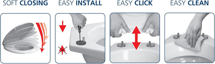 Kleine Wolke WC-Sitz Slate mit Absenkautomatik, Farbe: Schiefer, Material: Duroplast, Grösse: 37x 45