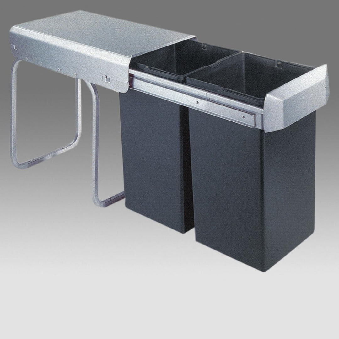 Victory Einbau-Abfallsammler Double Man - 28 Liter (2x14 Liter) Silber/anthrazit ab 30er Schrankbrei