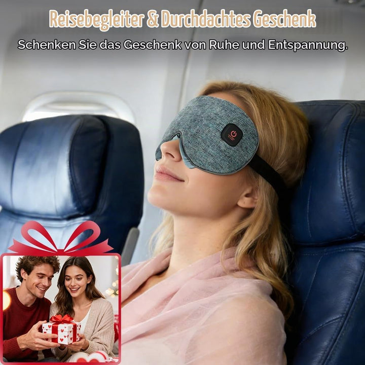 BUTBU Wärmebrille, Wärmbrille kabellos Augenmaske Wärmend 3 Stufen Wiederaufladbar Maske, Schlafmask