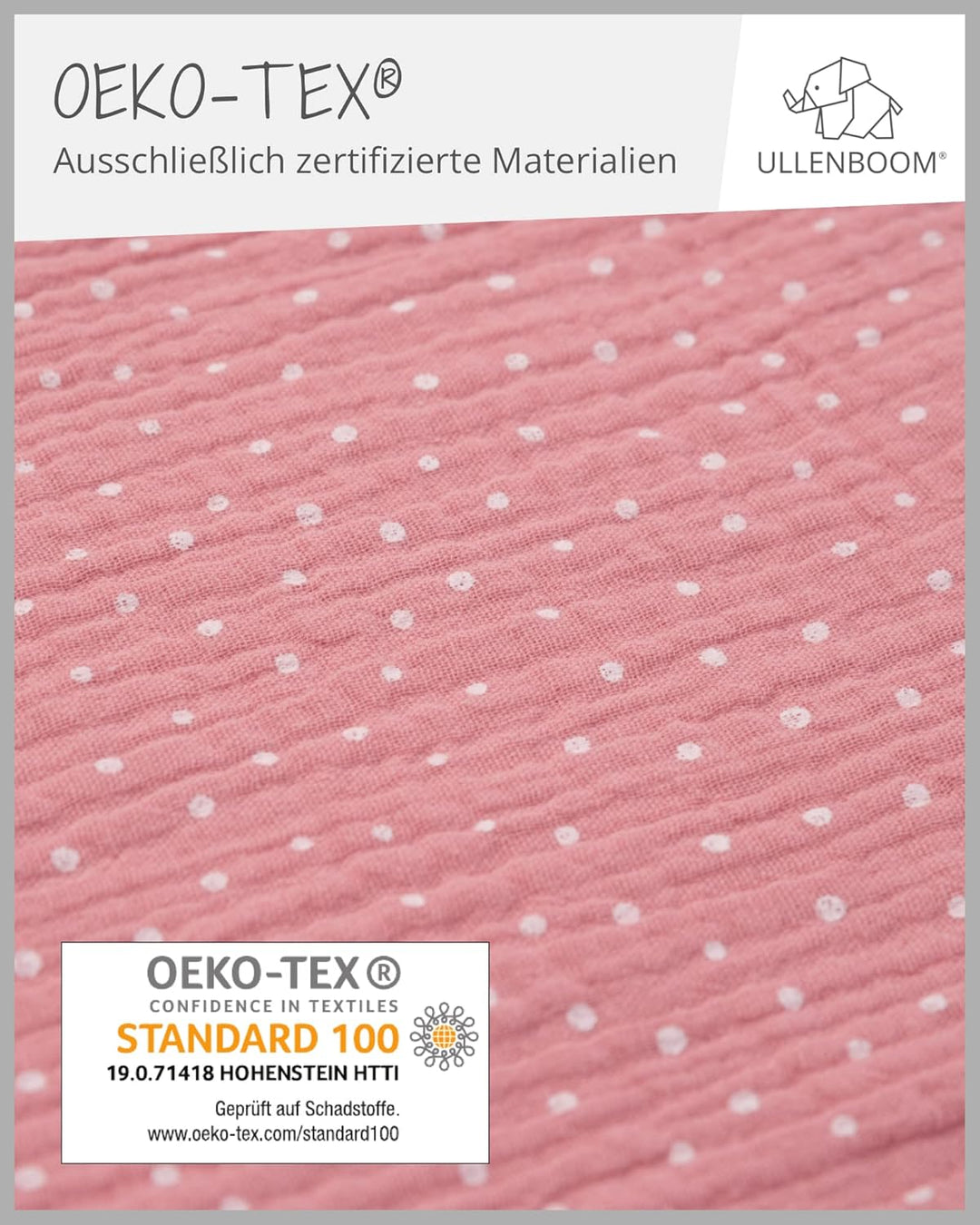 ULLENBOOM ® Babybettwäsche 80x80 cm Musselin Rosa - 2 Teile (komplett): Baby Bettwäsche 80x80 cm & K