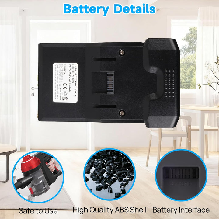 21,6V 3500mAh 35602208 B012 Akku Kompatibel mit Staubsauger Hoover H-Free 100 Series, HF122BAT, HF12