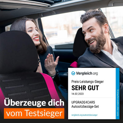 Upgrade4cars Autositzbezüge Set Universal | Auto-Schonbezüge für die Vordersitze & Rückbank in Pink