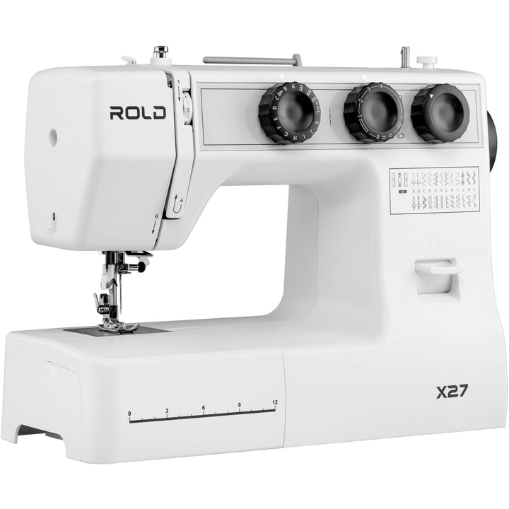 ROLD X27 Mechanische Nähmaschine mit Servomotor – 25 Stichprogramme, Automatischer Nadeleinfädler, L