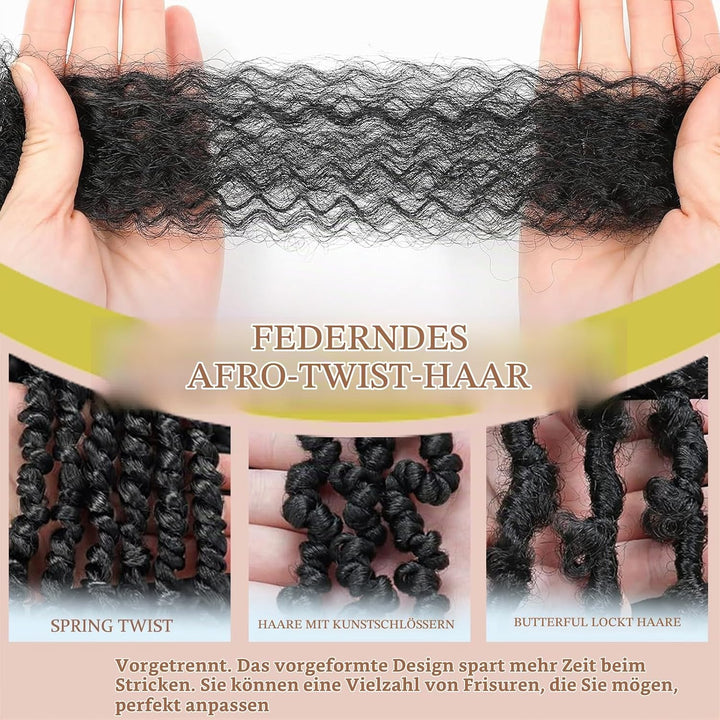 LPARMJIT Springy Afro Twist Haar 24 Zoll 8 Packungen Vorgetrennte Kinky Marley Twist Flechten Haar F