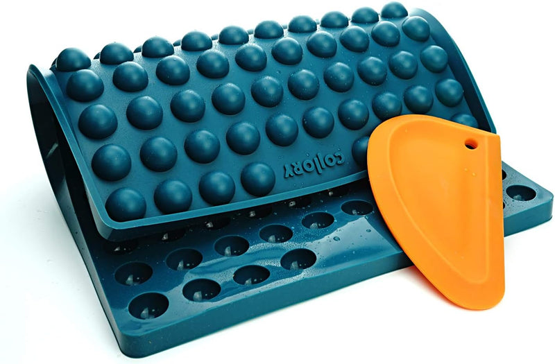 Collory Grosse Halbkugel (2cm) Silikon Backmatte und Teigschaber Set, DIY Hundekekse, Pralinen und B