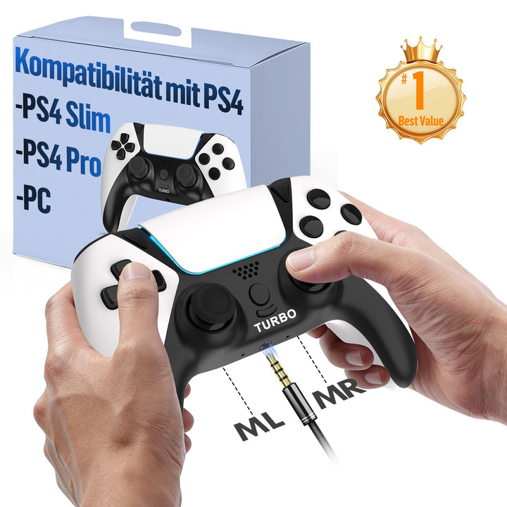 Ruibopad Für PS4 Controller,Wireless Controller Kompatibel mit PC,Pro,Slim,ALPS Joysticks Ohne Drift