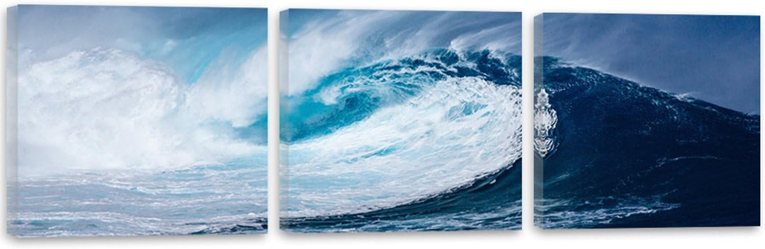 Feeby. Leinwandbild, Bilder, Wand Bild - 3 Teile - Panoramabild, Wandbilder, Kunstdruck 240x80 cm, W