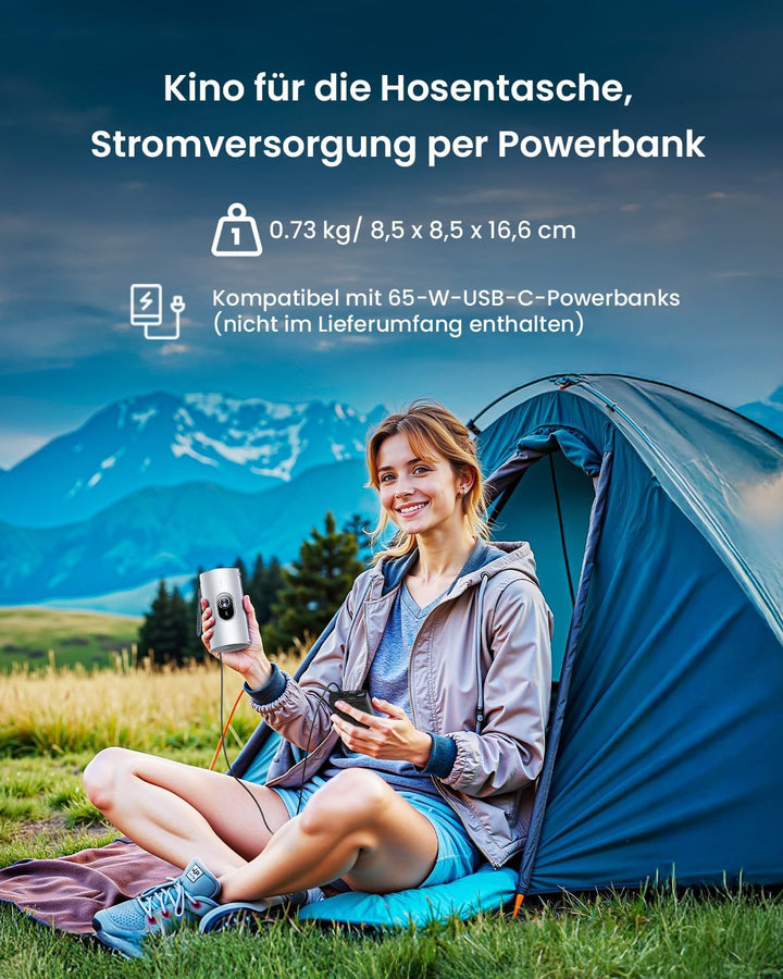 JMGO PicoPlay 1080P Smart Tragbarer Beamer, GTV, Lizenziertes Netflix, 400 ISO Lumen, 8W Dolby Digit