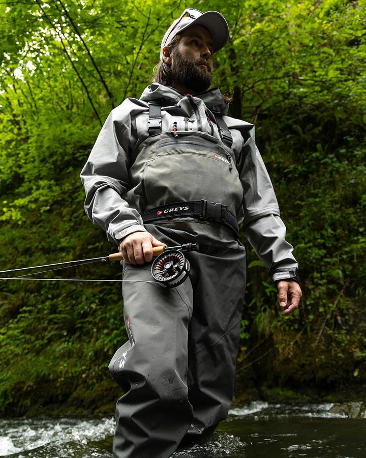 Greys Tital Wathose Mit Neoprenfüssen | Atmungsaktive Wasserdichte Fliegenfischer- & Jagdwathose | M