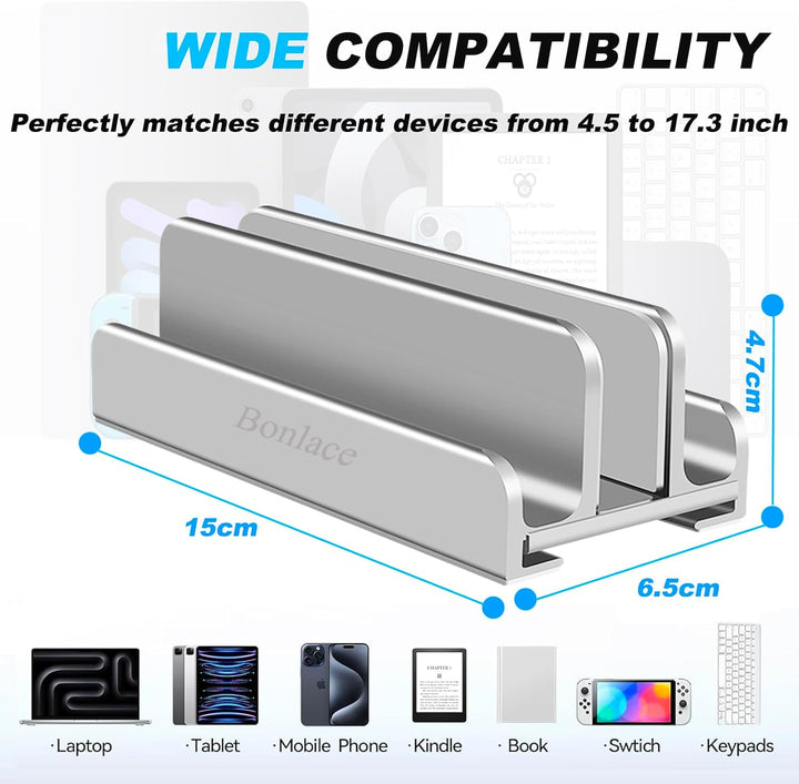 Laptop Sänder Vertikal Laptop Halter, 3-in-1 Laptop Halterung Verstellbarer Notebook Ständer Schreib