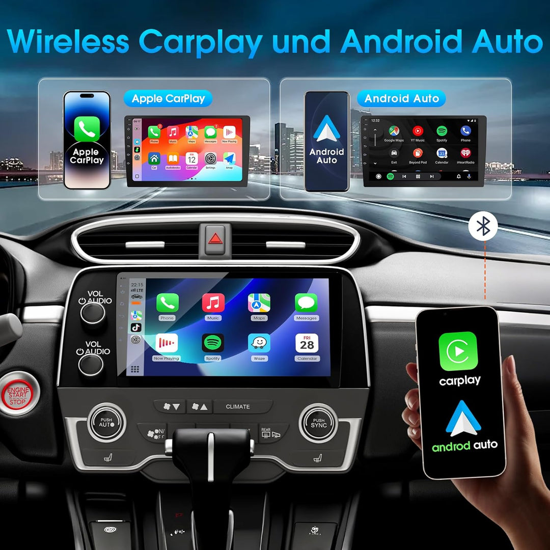 Haudio 2 Din Autoradio mit Apple CarPlay und Android Auto, 9 Zoll Autoradio mit HD-Rückfahrkamera, G