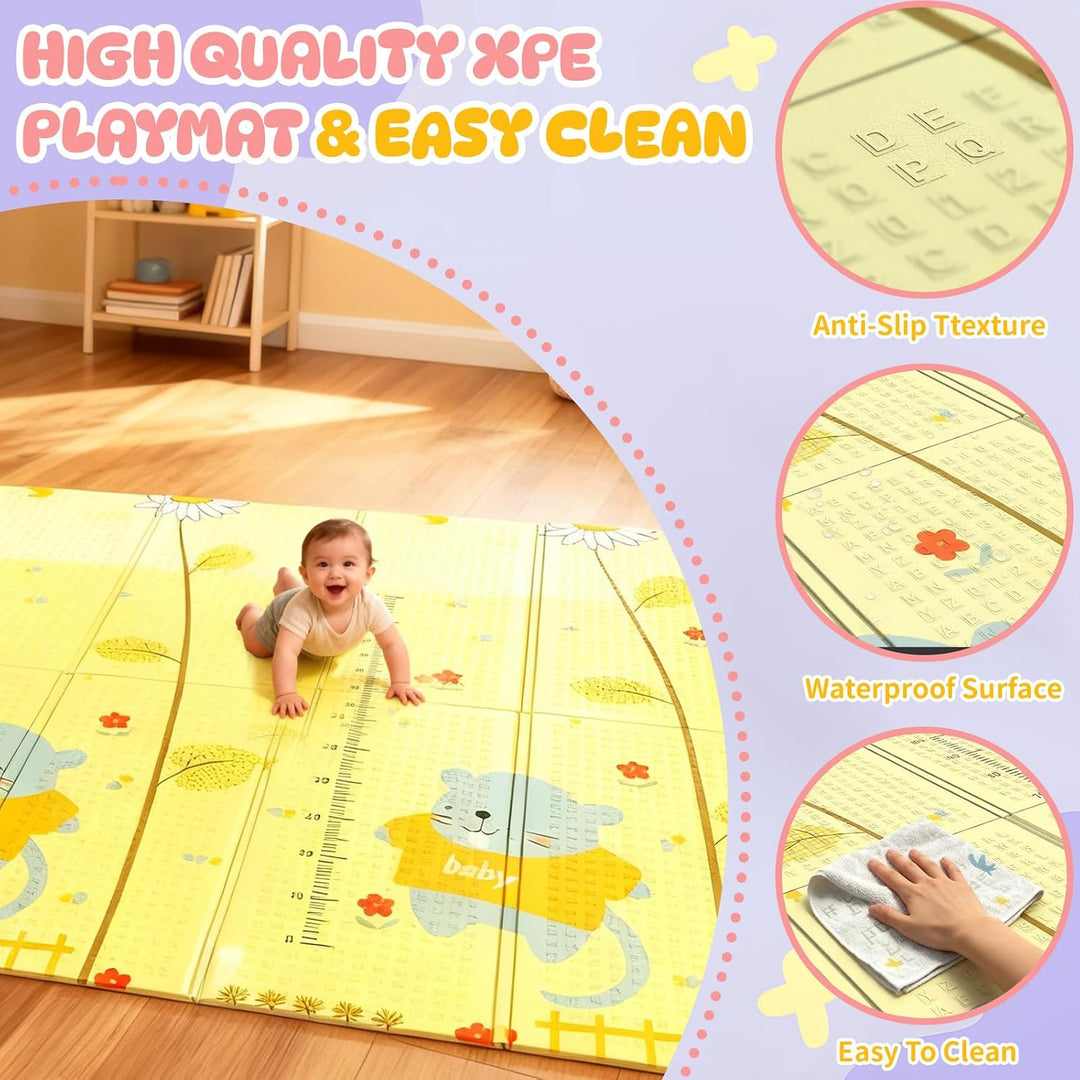 Huracan Krabbelmatte Baby Faltbar, Spielmatte Kinder Spieldecke 200x180x1cm, Krabbeldecke Für Baby,