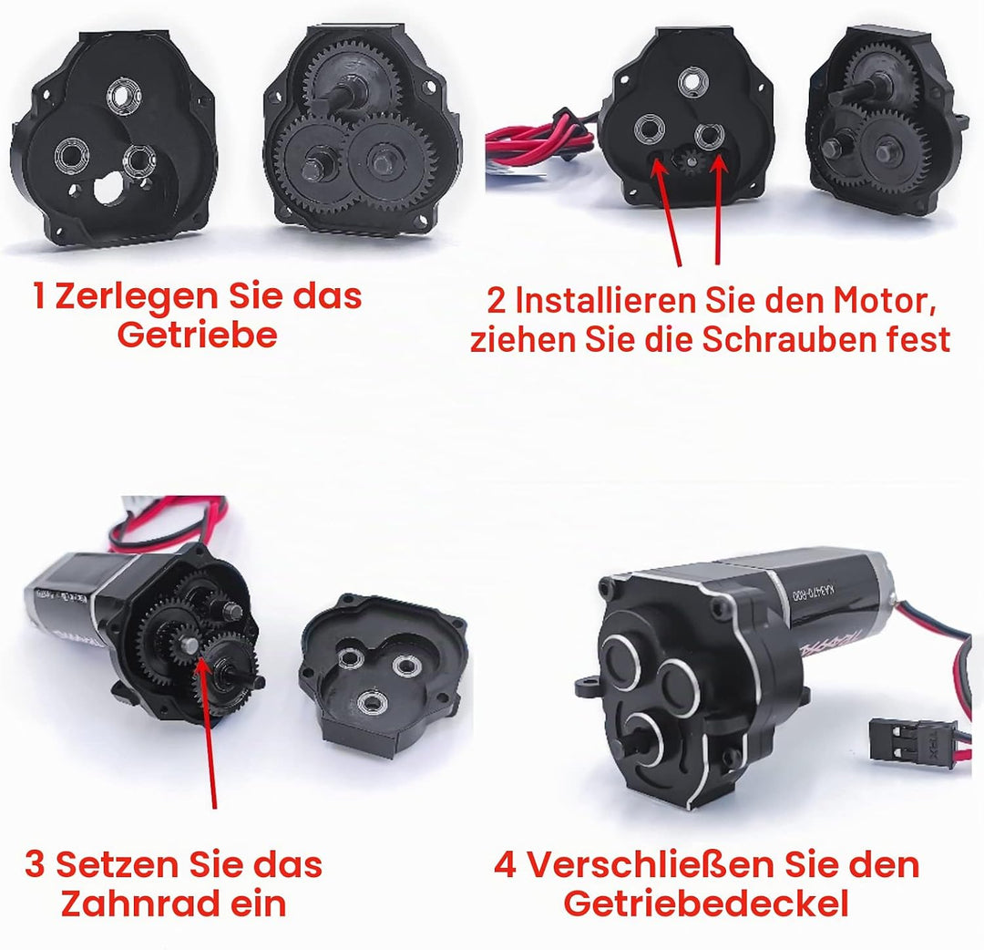 Runup Metallgetriebe Montage-Getriebe mit internen Zahnrädern für 1/18 RC Crawler Auto TRX4M 9791 Br