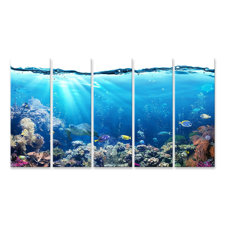 islandburner Bild auf Leinwand Unterwasser Mit Riff Und Tropischen Fischen Aquarium Hintergrund Bild
