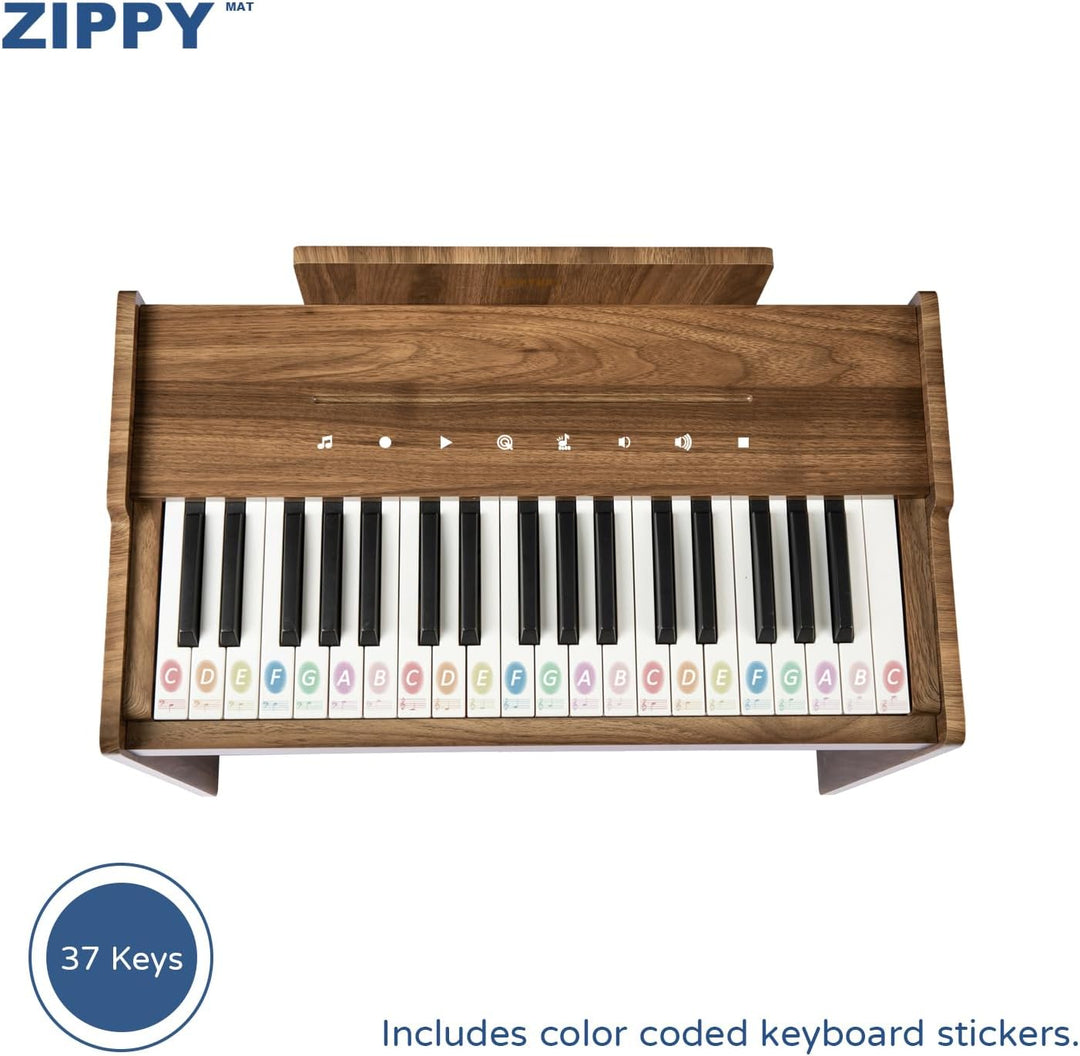 ZIPPY MAT Kinderklavier, 37 Tasten Digitalpiano für Kinder, berührungsempfindliches Bedienfeld, Laut