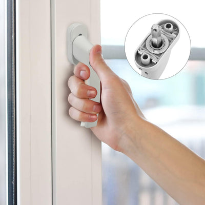 Vigevee 4 Stück Fenstergriffe Aluminium abschliessbar, Fenstersicherung mit Schloss in Stiftlänge 35