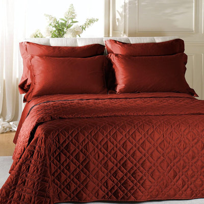 Caleffi 47351 Tagesdecke aus Baumwollsatin für Doppelbett, Bordeaux