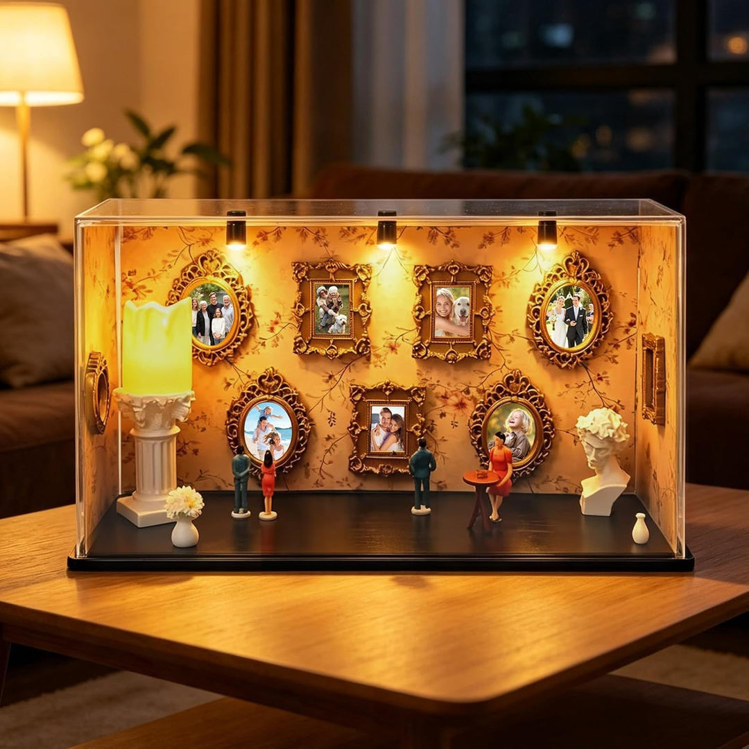 DIY Mini Museum Silhouette Box,Mini Menschen Figuren Museum,（Weiss） | mini bilderrahmen vintage mit