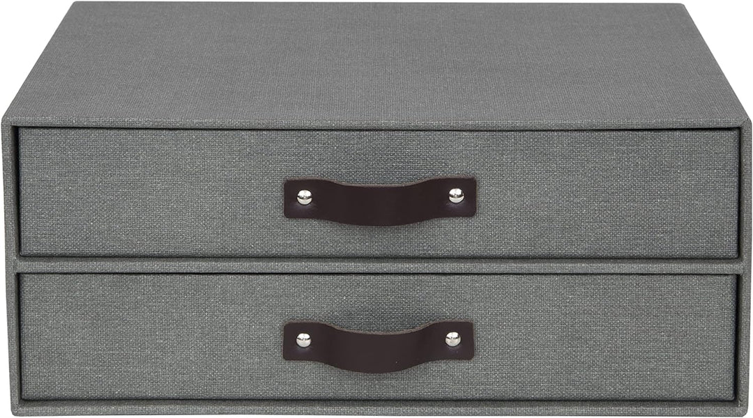 Bigso Box of Sweden Mini-Kommode für Dokumente und Büromaterial – Schreibtisch-Organizer mit 2 Schub