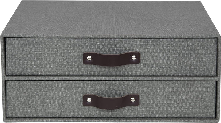 Bigso Box of Sweden Mini-Kommode für Dokumente und Büromaterial – Schreibtisch-Organizer mit 2 Schub