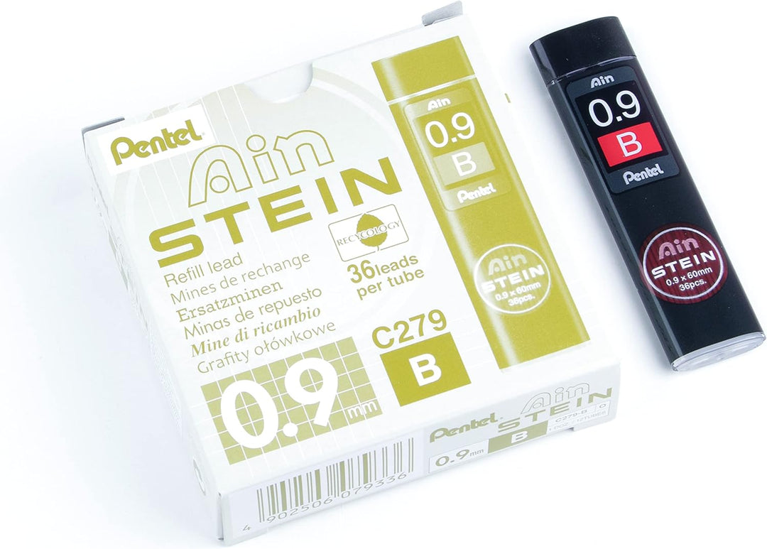 Pentel C279-BO Ain Stein Feinmine, Strichstärke 0.9 mm, Härtegrad B, 36 Minen je Dose, B