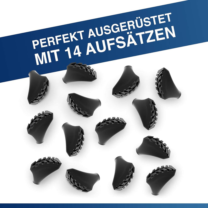 Wanderstöcke Aufsätze [14 Stück] Profi Wanderstock Aufsatz Set für alle gängigen Wanderstöcke & Nord