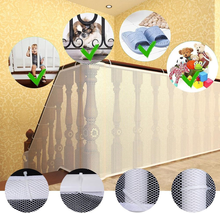 Treppen Schutznetz,4.5 Meter Kinder Sicherheitsnetz,Treppengeländer Sicherheitsnetz,Baby Balkonnetz,