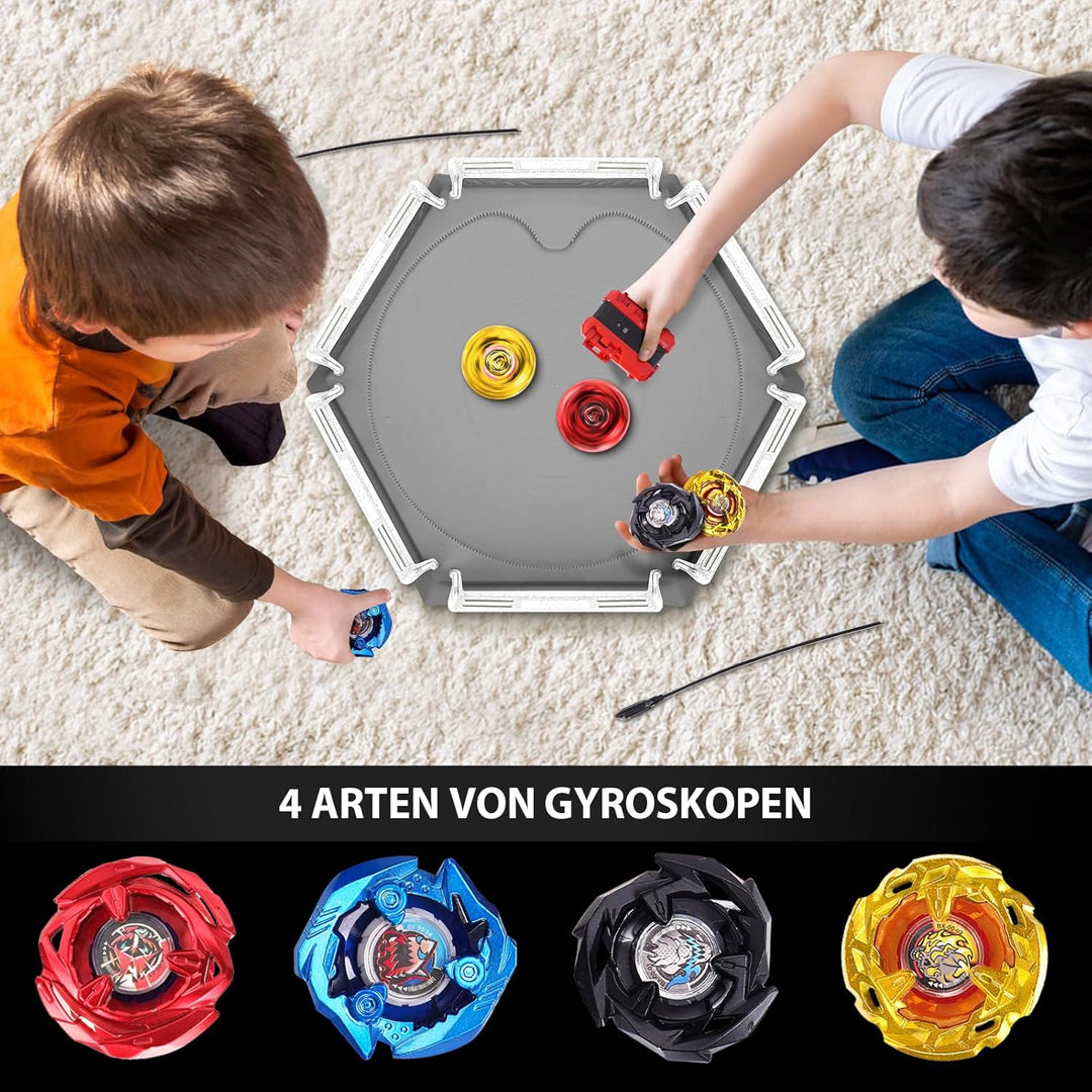 Gryo X Arena Battle Set Ausgestattet mit X Acceleration Rail - 4 Kampfkreisel, 2 Launchers und Stadi