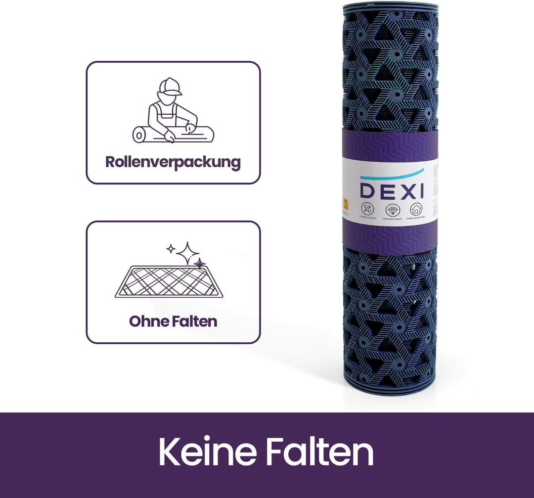 DEXI Fussmatte Aussen 48,5 x 75 cm, rutschfeste &amp; Wetterfest, Marineblau | Wasserdicht Schmutzfangma