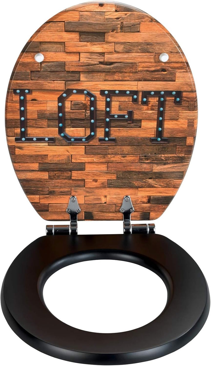 WENKO Premium WC-Sitz Loft, Toilettensitz mit Absenkautomatik, WC-Deckel für sanftes Deckelschliesse
