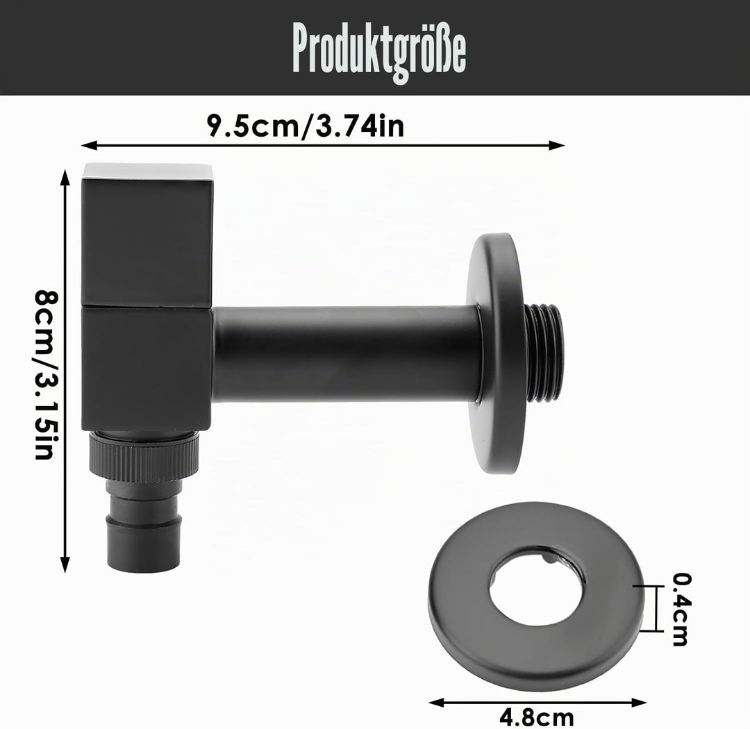 Wasserhahn Schwarz G1/2 Thread Mopp Pool Messing Quadrat Wandmontage Wäsche Kaltwasser Waschbecken W