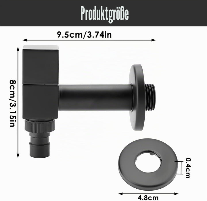 Wasserhahn Schwarz G1/2 Thread Mopp Pool Messing Quadrat Wandmontage Wäsche Kaltwasser Waschbecken W