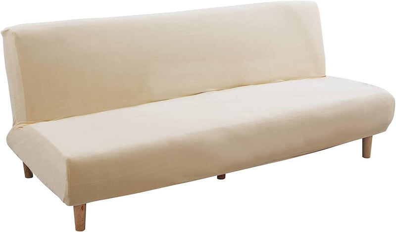 Mingfuxin Armlose Schlafsofabezüge, Stretch-Samt Futon Couchbezug Dicke weiche gemütliche Sofa Schon