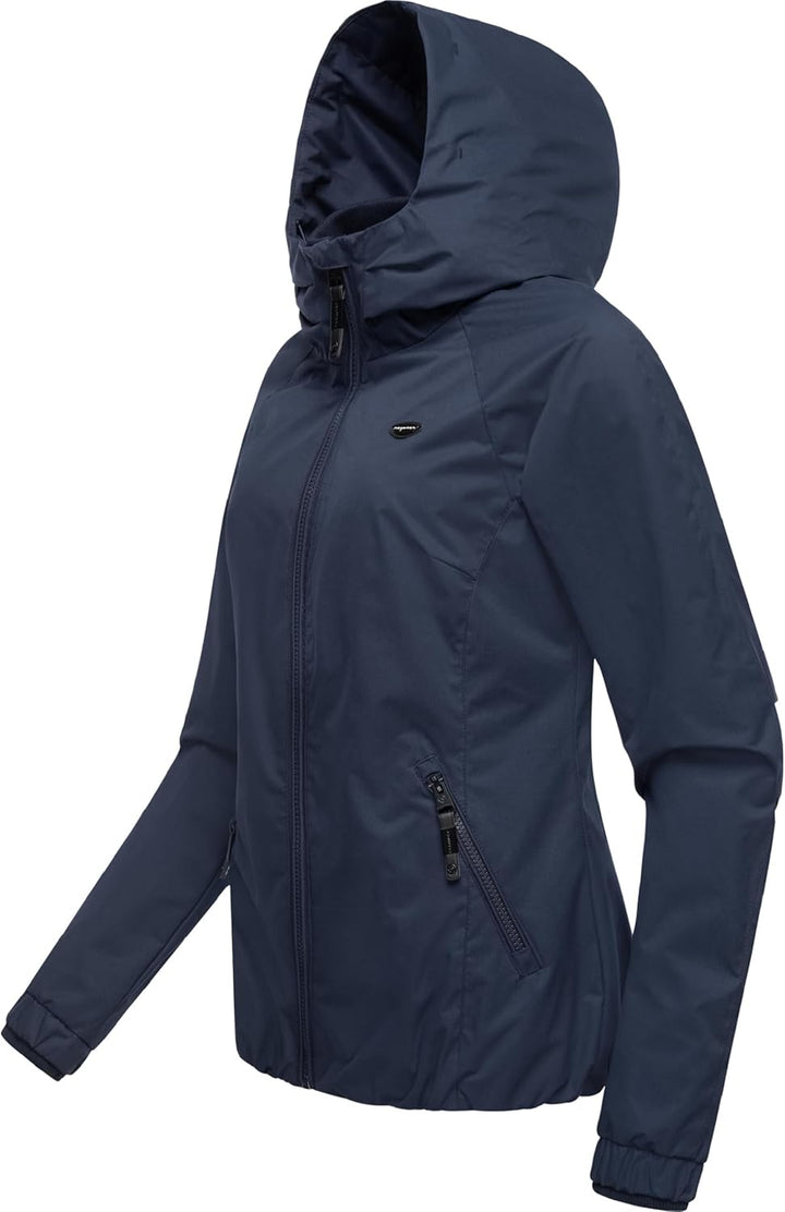 Ragwear Damen wasserdichte Übergangsjacke leichte Jacke kurz mit Kapuze Dizzie Intl XS-6XL, Navy024