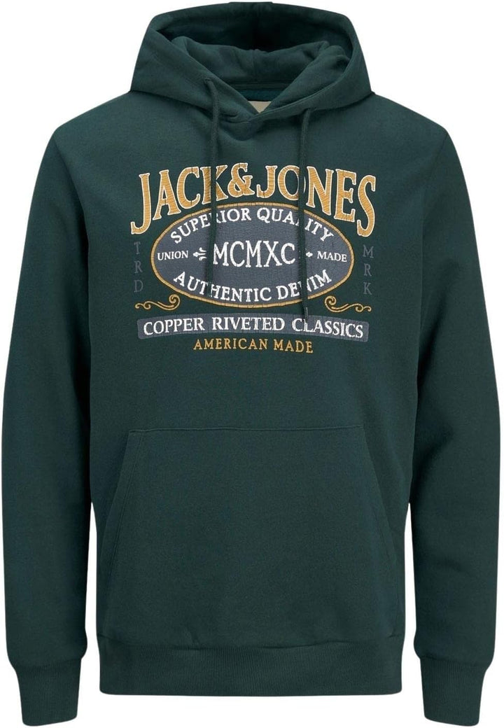 JACK & JONES Herren Jjnewdenim Sweat Hood Sweatshirt M Pine Grove, M Pine Grove