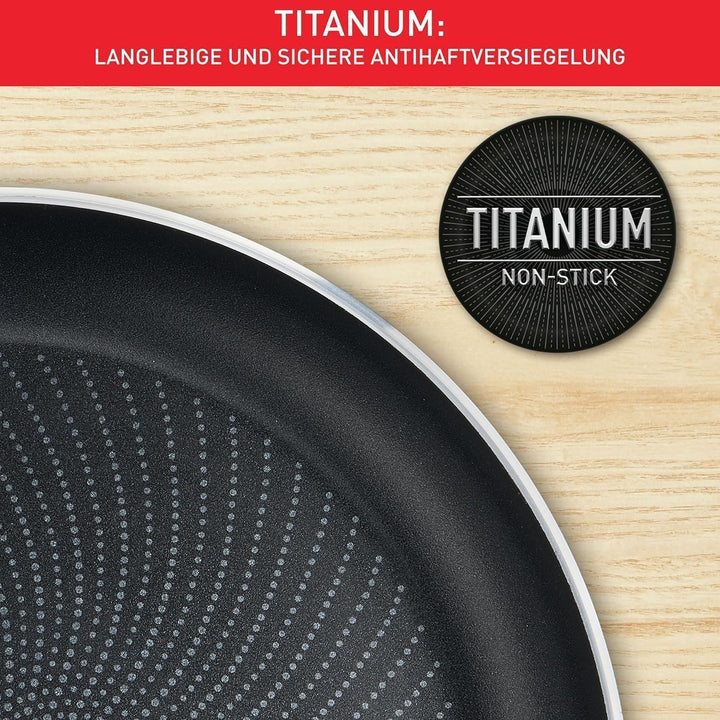 Tefal Infinite Wokpfanne Induktion 28 cm, Wokpfanne Antihaftversiegelung, Thermo-Signal bei idealer