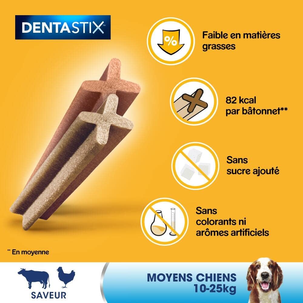Pedigree Dentastix – Leckerlis für Hunde Moyen chien (10-25kg), Moyen chien (10-25kg)