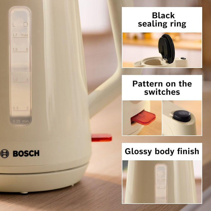 Bosch MyMoment Wasserkocher 1,7 l 3000 W Beige (MYMOMENT DELIGHT KETTLE - CREAM)