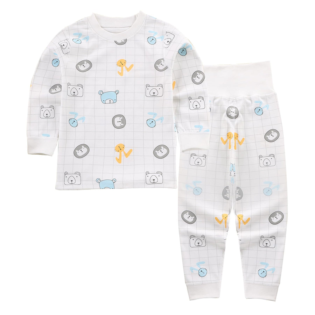 100% Baumwolle Baby Kinder Schlafanzüge Jungen Mädchen Pyjamas Set Langarm Nachtwäsche 6-12 Monate W