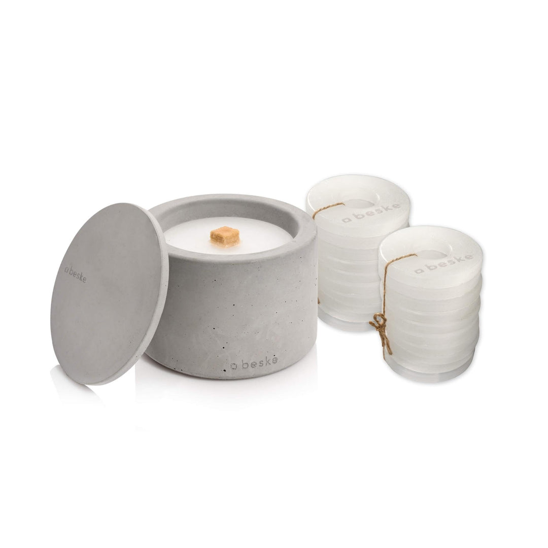 Betonfeuer® - DAS ORIGINAL | Modell 'Solo' | ⌀14 cm mit Dauerdocht | Premium Kerzenfresser Made in G